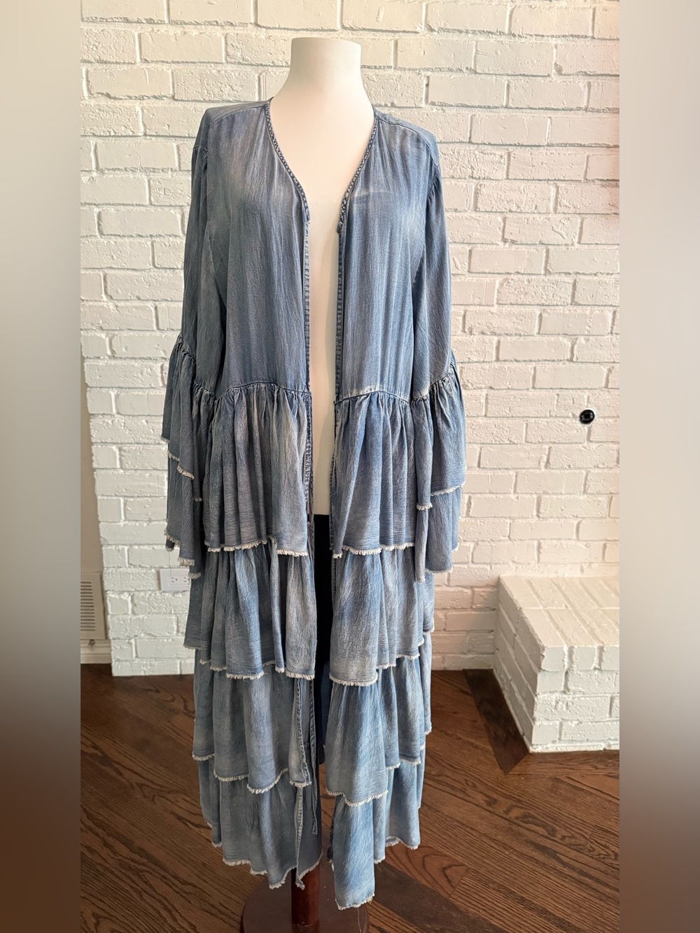 Soft Denim Chambray Skies Duster from Round Top, TX